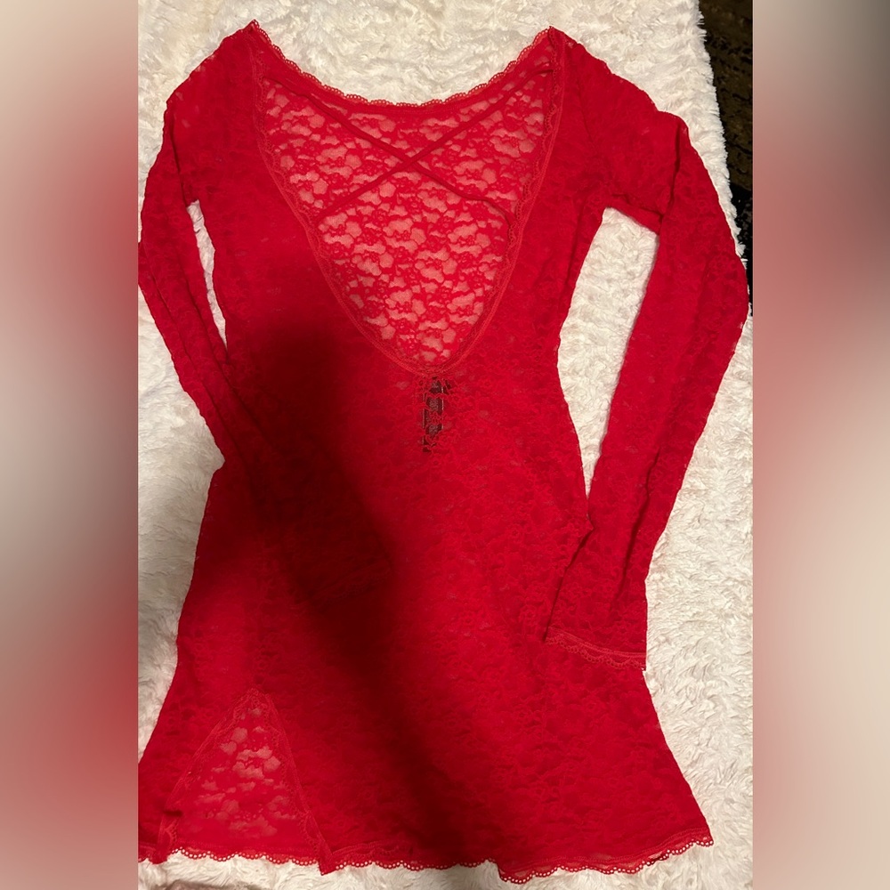 Victorias Secret floral lace stretch body conforming mini dress S/P